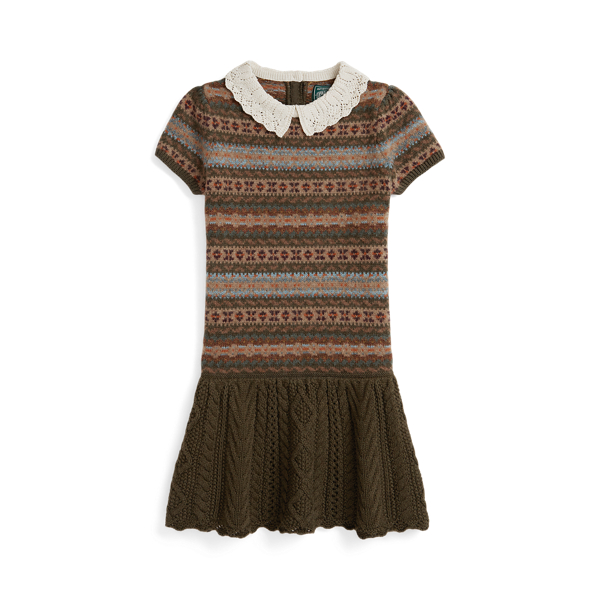 Polo Ralph Lauren Ralph Lauren Fair Isle Wool-blend Dress In Brown