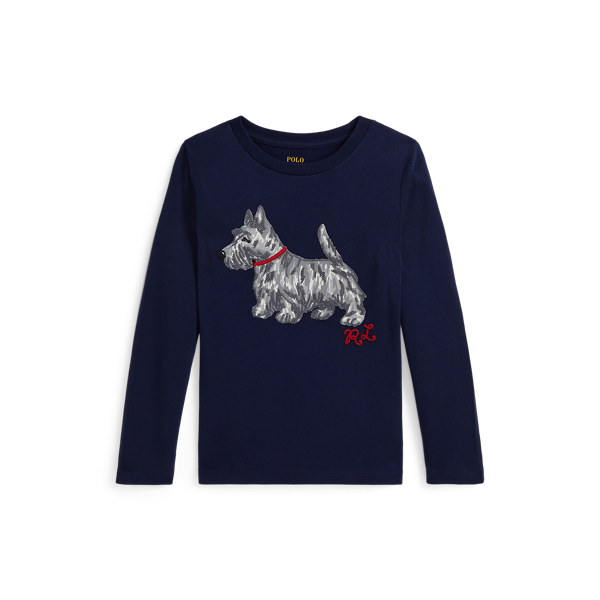 Polo Ralph Lauren Embroidered Long-sleeve T-shirt In Blue