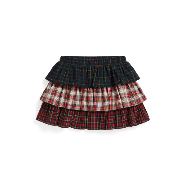 Polo Ralph Lauren Ralph Lauren Plaid Tiered Poplin Skirt In Multi