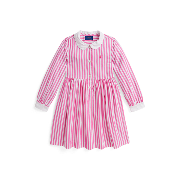 Polo Ralph Lauren Ralph Lauren Striped Cotton Poplin Shirtdress In Pink