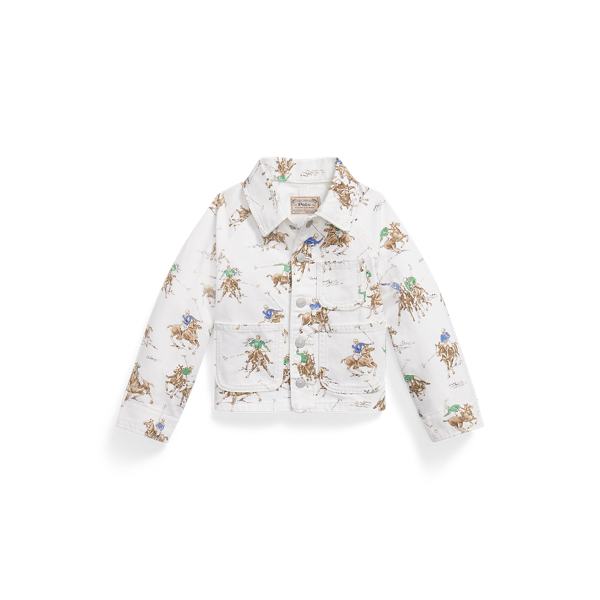 Polo Ralph Lauren Printed Denim Jacket In White