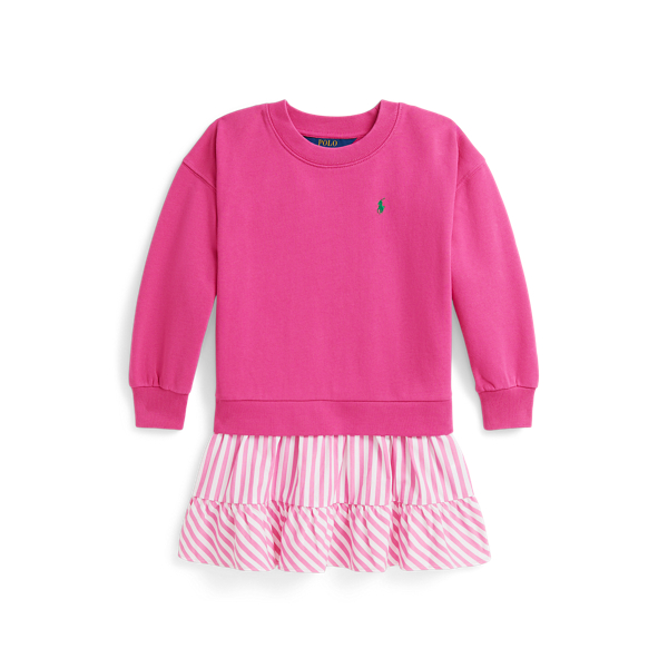 Polo Ralph Lauren Ralph Lauren Striped-skirt Loopback Fleece Dress In Pink