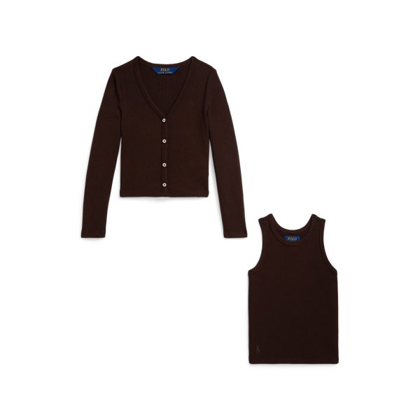 Polo Ralph Lauren Ralph Lauren Ribbed Cardigan & Top Set