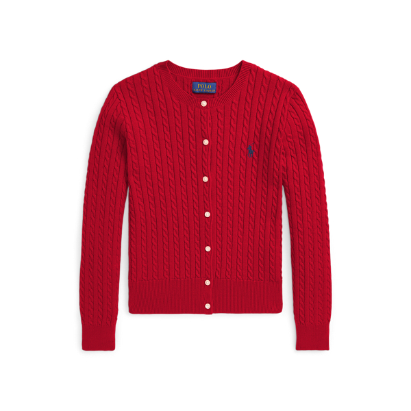 Polo Ralph Lauren Mini-cable Cotton Cardigan In Rl 2000 Red