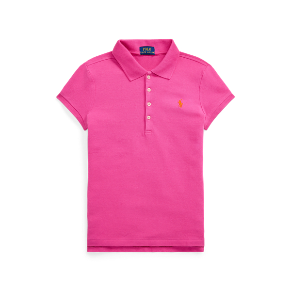 Polo Ralph Lauren Stretch Piqué Polo Shirt In Belmont Pink/dusk
