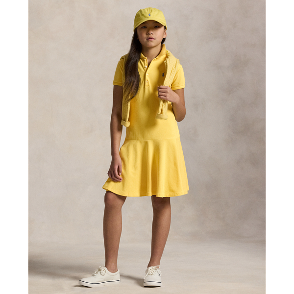 Polo Ralph Lauren Stretch Mesh Polo Dress In Oasis Yellow