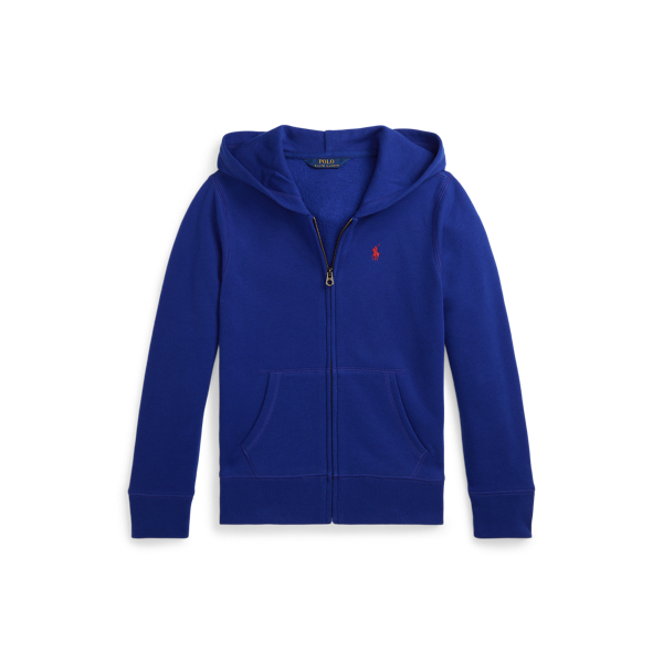 Polo Ralph Lauren French Terry Full-zip Hoodie In Classic Azure W/ Red