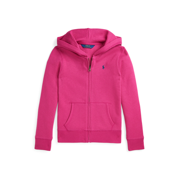 Polo Ralph Lauren French Terry Full-zip Hoodie In College Pink W/ Navy Pp