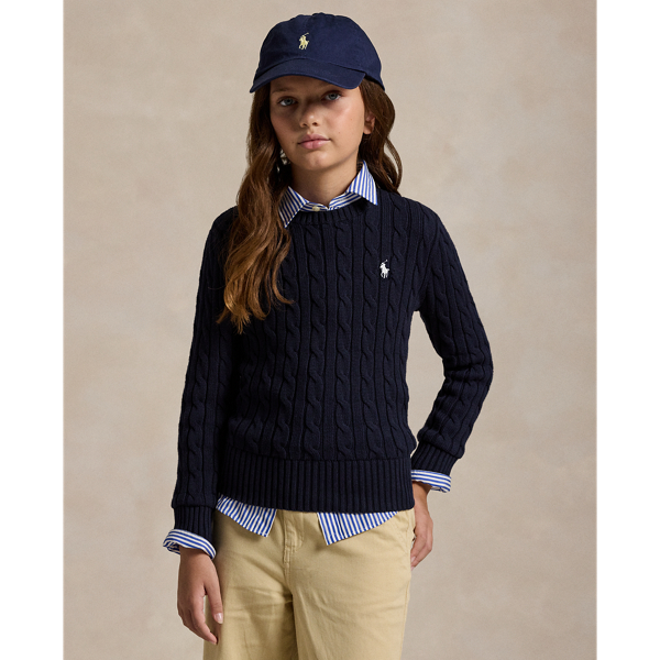 Polo Ralph Lauren Kids' Cable-knit Cotton Sweater In Rl Navy W/ Nevis