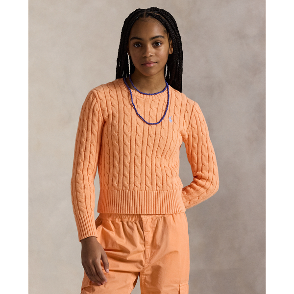 Polo Ralph Lauren Cable-knit Cotton Sweater In Poppy