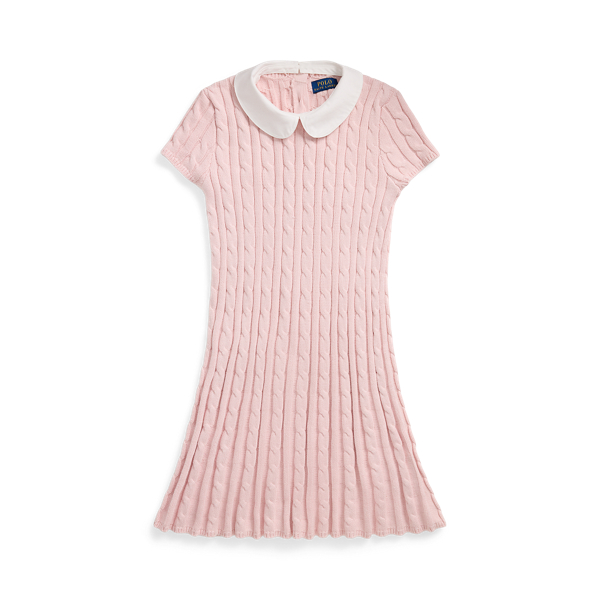 Polo Ralph Lauren Cable-knit Cotton Sweater Dress In Acacia Pink