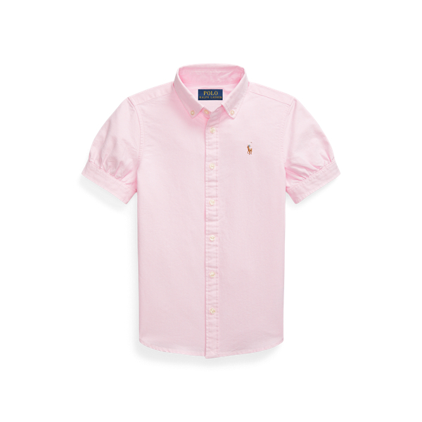 Shop Ralph Lauren Cotton Oxford Short-sleeve Shirt In Pink
