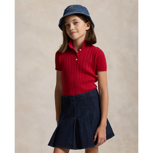 Polo Ralph Lauren Cable-knit Polo Sweater In Red