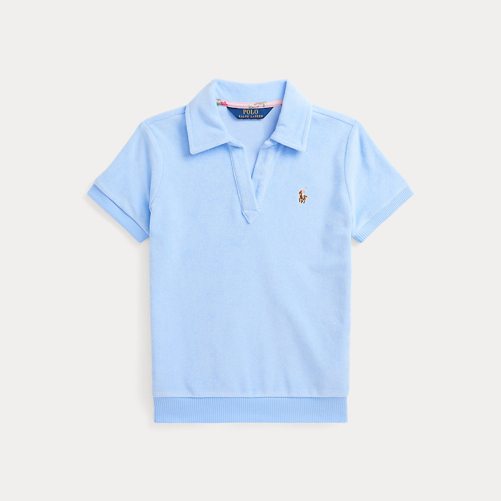 Ralph Lauren Kids' Terry Short-sleeve Polo Shirt In Blue
