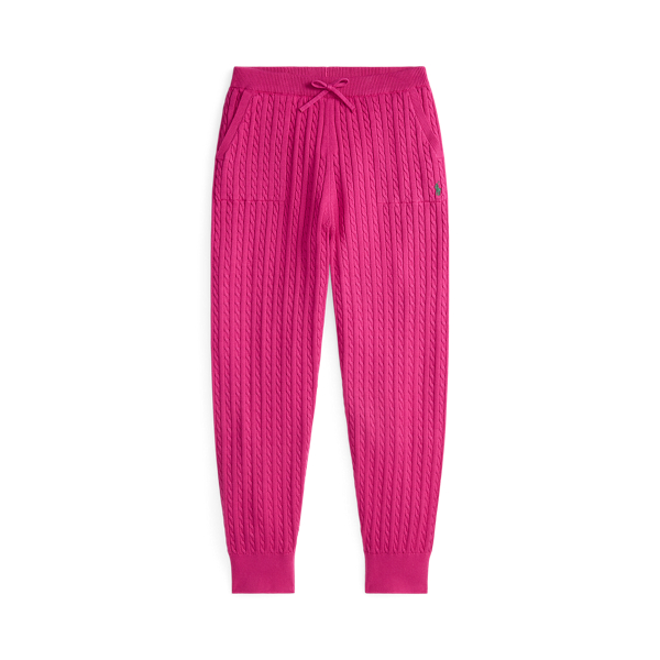 Polo Ralph Lauren Ralph Lauren Mini-cable Cotton Jogger Pant In Pink