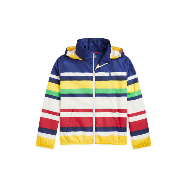 Polo Ralph Lauren Packable Striped Hooded Jacket In Bold Sail Stripe