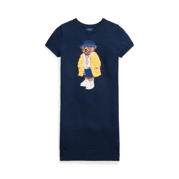Polo Ralph Lauren Polo Bear Sweater Dress In Newport Navy