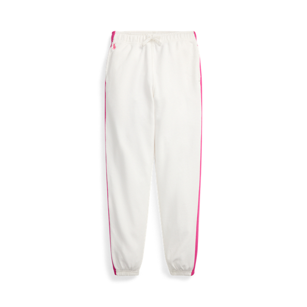 Polo Ralph Lauren Striped French Terry Jogger Pant In Paper White/belmont Pink