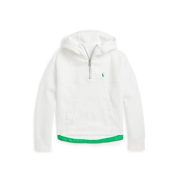 Polo Ralph Lauren Double-knit Hooded Sweatshirt In Paper White