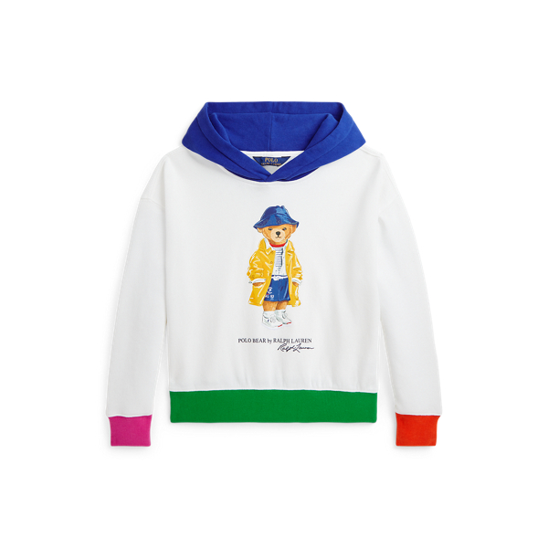 Polo Ralph Lauren Polo Bear Fleece Hoodie In Paper White