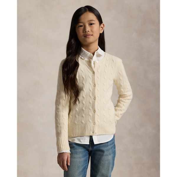 Polo Ralph Lauren Cable-knit Cashmere Cardigan In Warm White
