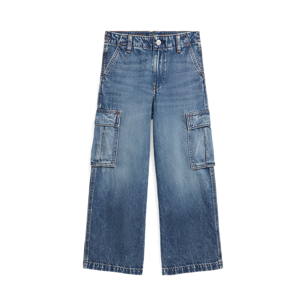 Polo Ralph Lauren Wide-leg Indigo Cargo Jean In Talua Wash