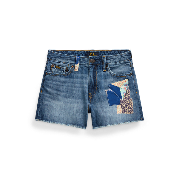 Polo Ralph Lauren Distressed Cotton Denim Short In Pepper Wash