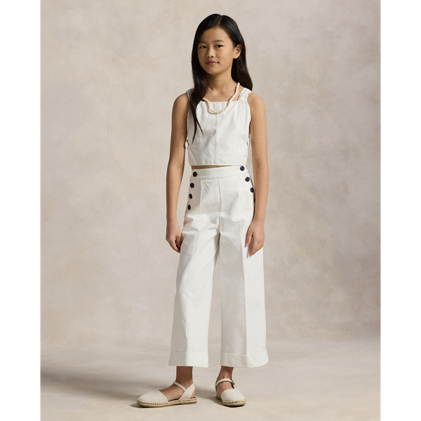 Polo Ralph Lauren Cotton Canvas Top & Pant Set In White