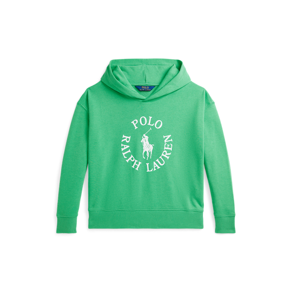 Polo Ralph Lauren Big Pony Logo French Terry Hoodie In Plato Green
