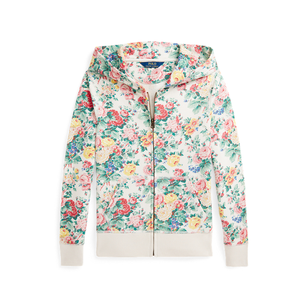 Polo Ralph Lauren Floral Loopback Fleece Full-zip Hoodie In Portia Floral W/ Dessert