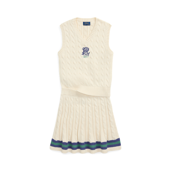Polo Ralph Lauren Ralph Lauren Cable Cotton Sweater Vest & Skirt Set