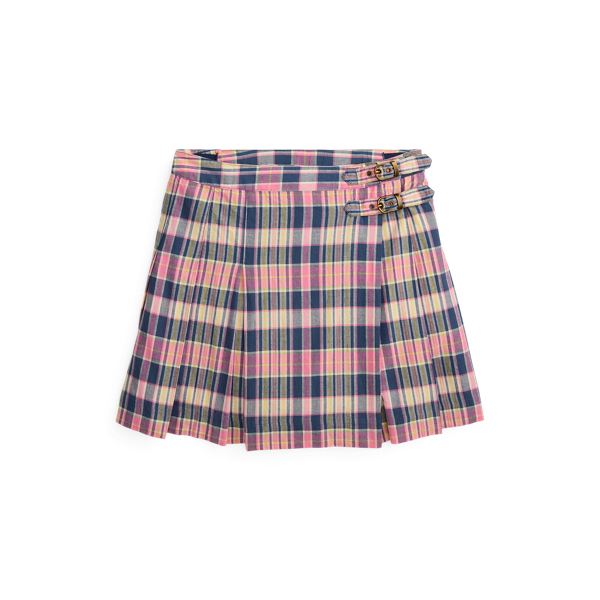Polo Ralph Lauren Ralph Lauren Plaid Pleated Madras Wrap Skirt In Multi