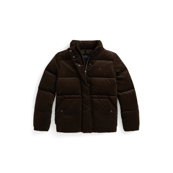 Polo Ralph Lauren Corduroy Puffer Jacket In Black