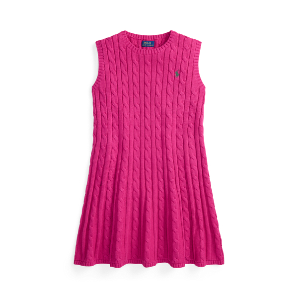 Polo Ralph Lauren Ralph Lauren Cable-knit Cotton Sleeveless Dress In Pink