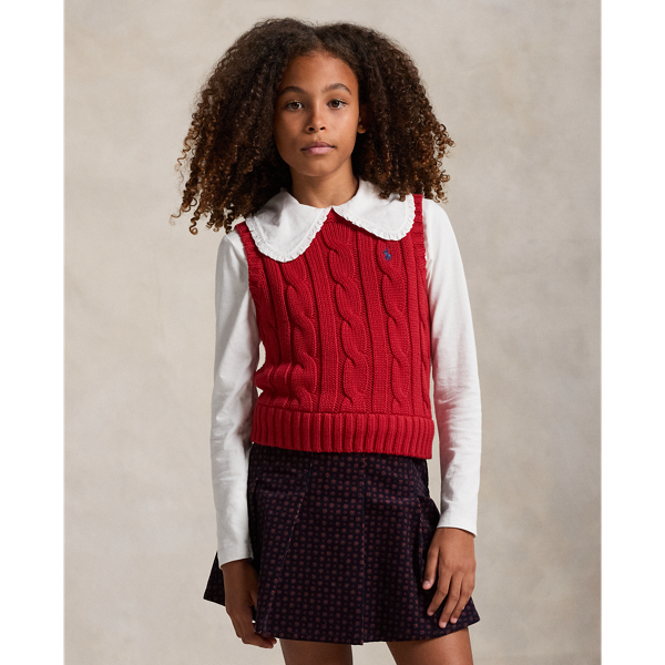 Polo Ralph Lauren Ralph Lauren Cable-knit Cotton Sweater Vest In Red
