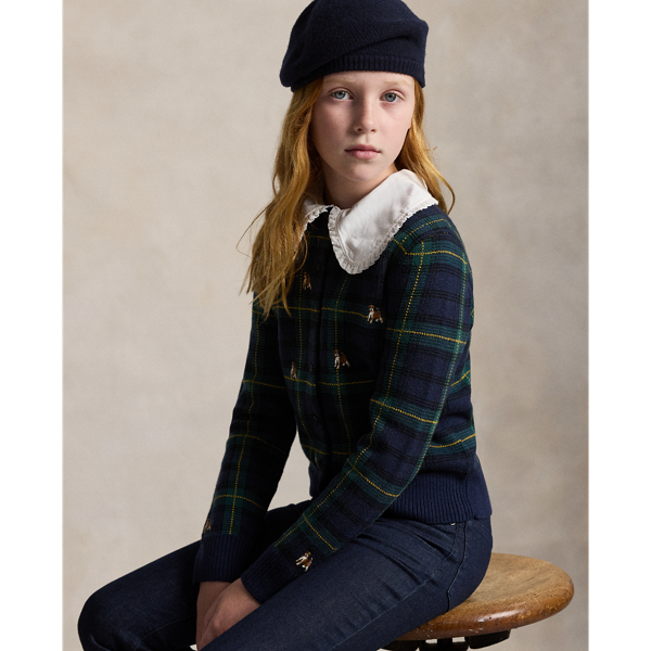 Polo Ralph Lauren Ralph Lauren Dog-embroidered Wool Cardigan In Multi