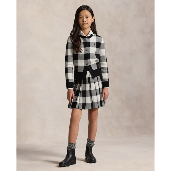 Polo Ralph Lauren Ralph Lauren Buffalo Check Wool Cardigan & Skirt Set In Multi