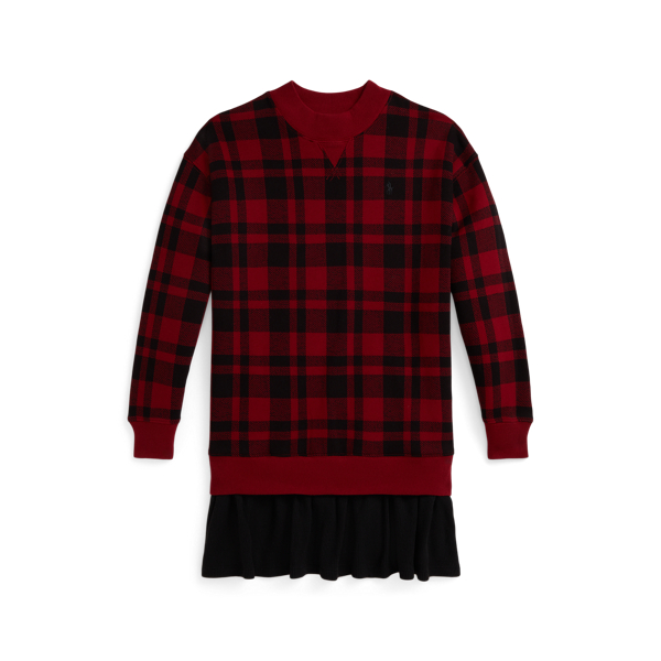 Polo Ralph Lauren Ralph Lauren Buffalo Check Fleece Dress In Red