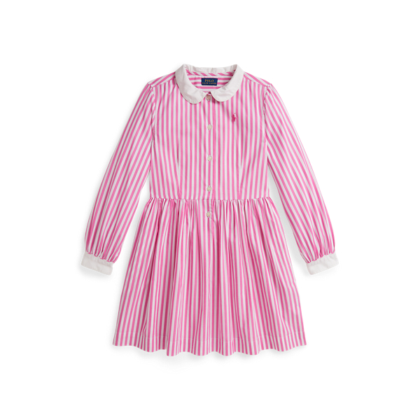 Polo Ralph Lauren Ralph Lauren Striped Cotton Poplin Shirtdress In Pink