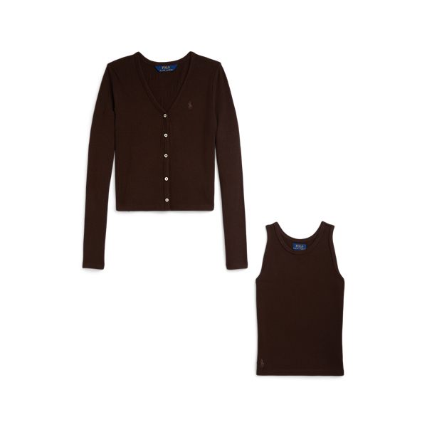 Polo Ralph Lauren Ralph Lauren Ribbed Cardigan & Top Set