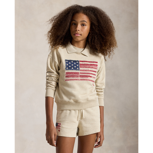 Flag Terry Collared Sweatshirt