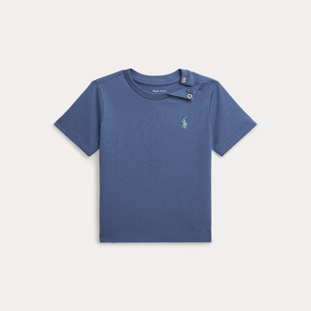 Ralph Lauren Kids' Cotton Jersey Crewneck T-shirt In Blue