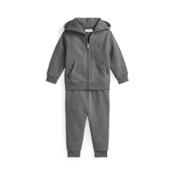 Ralph Lauren Magic Fleece Hoodie & Joggers Set In Gray