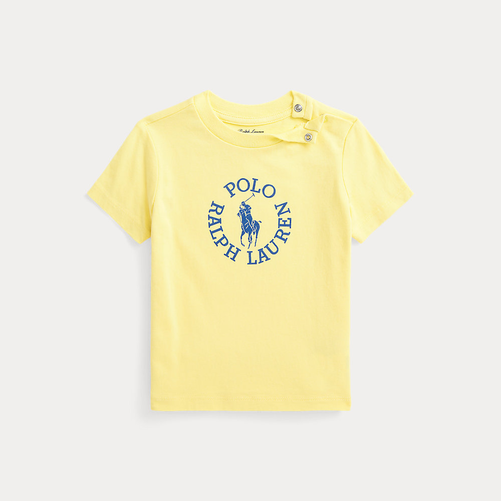 Ralph Lauren Kids' Big Pony Logo Cotton Jersey T-shirt In Yellow
