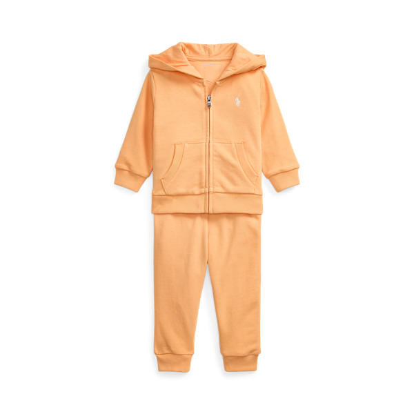 Polo Ralph Lauren Ralph Lauren French Terry Zip Hoodie & Joggers Set In Soft Creamsicle