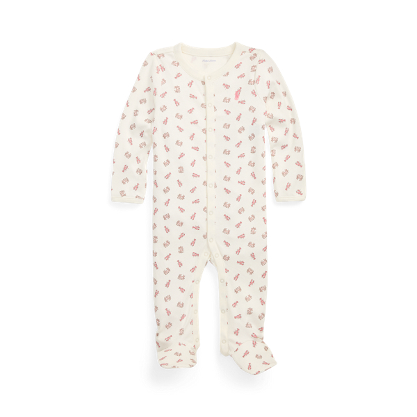 Polo Ralph Lauren Crab-print Cotton Interlock Coverall In White/red Lobster Print