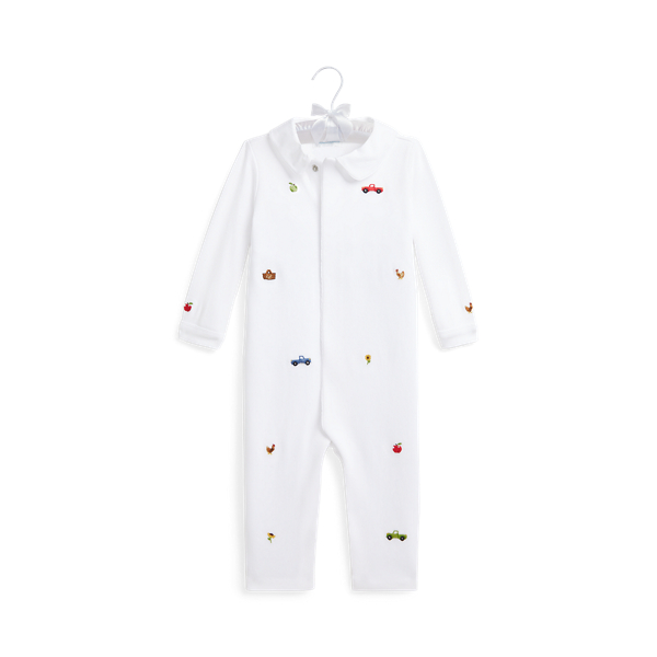 Polo Ralph Lauren Embroidered Organic Cotton Coverall In White