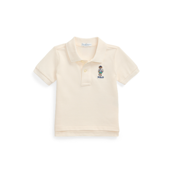 Ralph Lauren Polo Bear Cotton Mesh Polo Shirt In Nevis
