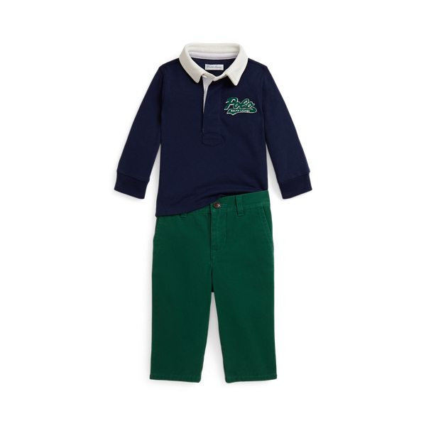 Logo Rugby Shirt & Chino Trouser Set