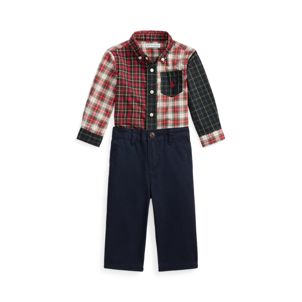 Ralph Lauren Plaid Fun Shirt & Stretch Chino Pant Set In Multi